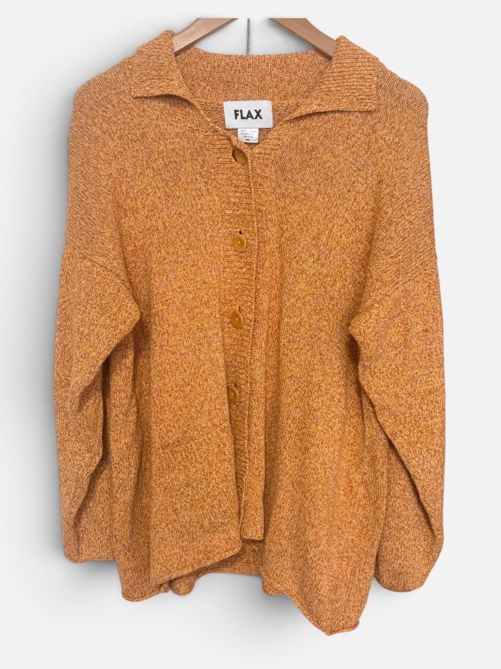 Flax Cozy Button-Front Amber Knit Cardigan